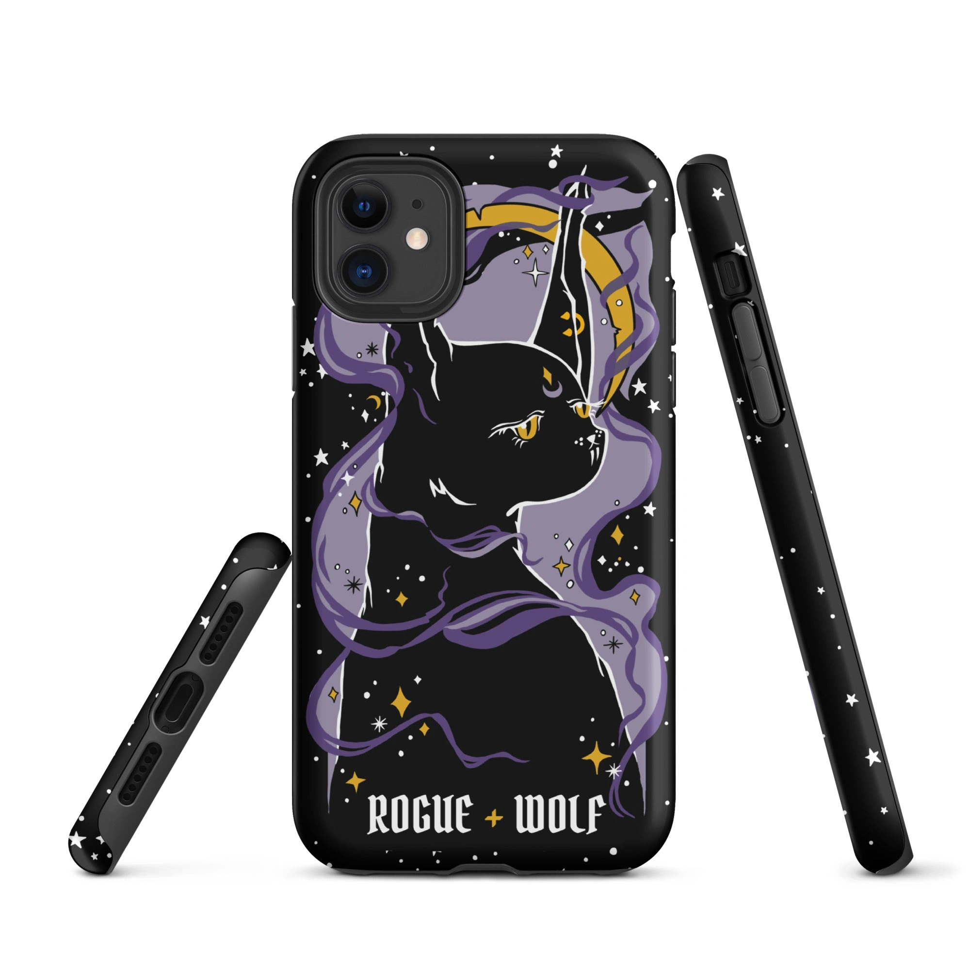 "Felinía Mágica Protectora para iPhone: Estilo Gótico y Resistente al Impacte"
